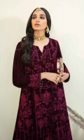 1 piece Ready-To-Wear embroidered velvet frock