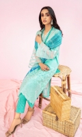 3 piece Ready-To-Wear embroidered & embellished schiffli cotton shirt with cotton trouser & jacquard organza dupatta
