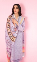 3 piece Ready-To-Wear embroidered schiffli cotton shirt with beaded neckline, cotton trouser and jacquard organza dupatta