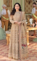 SHIRT  Embroidered & Hand-Work Embellished Organza Front Body Embroidered & Hand-Work Embellished With Dori & Pani Front Embroidered Neck Patch Embroidered Panel Patti Embroidered Organza Back Embroidered Border Front & Back Embroidered Scallop Patti Embroidered Sleeves Hand-Work Embellished With Sheesha & Dori Work On Sleeves Patch Embroidered Sleeve Patti Raw Silk Dyed Inner  DUPATTA  Foil Printed Organza Dupatta Embroidered Dori Borders Embroidered Pallu Patches Embroidered Patch With Sequins Embroidered Lazer Pallu Patch  TROUSER  Plain Dyed Raw silk Trouser