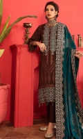 Embroidered Leather Jacquard Shirt Embroidered Leather Jacquard Pashmina Shawl Dyed Trouser
