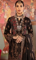 Embroidered Leather Jacquard Shirt Embroidered Leather Jacquard Pashmina Shawl Dyed Trouser