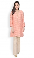 Cotton net ready to wear formal shirt Embellished neckline straight cut with straight full sleeves