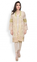 Heavily embroidered organza jacket with slip Straight cut with straight full sleeves