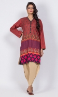 Ready to wear digital printed shirt.Embellished Y-neckline.Straight cut shirt with straight full sleeves.