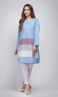 100% cotton kurta with colour block detailing and round neckline with accent stitch.