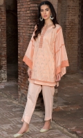 Round Neck Fully Embroidered Front With Printed Neck Line And Sleeve Borders