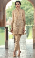 3 Pc Stitched Dress.Organza Shirt With Richly Embroidered Front.Embroidered Sleeves.Inner Also Attached,Cambric Trouser
