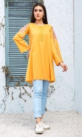 Stitched Lawn Top Boat Neck With Fabric Dori Plain Front Beautified With Sitching Details Embroidered Sleeves Plain Back