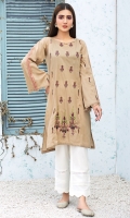 Stitched Lawn Shirt Boat Neck Embroidered Front Bell Shape Embroidered Sleeves With Frills Plain Back