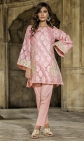 3 PC STITCHED DRESS EMBROIDERED FRONT EMBROIDERED SLEEVES RESHAM COTTON UNDER SHIRT PLAIN CAMBRIC TROUSER