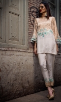 2 Pc Stitched Dress Embroidered Silk Front,Embroidered Sleeves  Embroidered Silk Trouser