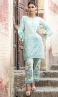 2 PC STITCHED DRESS EMBROIDERED FRONT WITH NECK LINE FANCY BUTTONS BEAUTIFULLY EMBROIDERED TROUSER