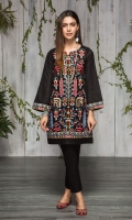 Stitched Lawn Shirt . Boat Neck With Slit.Richly Embroidered Front. Embroidered Sleeves. Plain Back