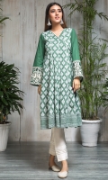 STITCHED LAWN SHIRT ANGRAKHA STYLE PRINTED FRONT WITH LONG OPEN SLIT & RESHAM DORI EMBROIDERED SLEEVES PLAIN BACK