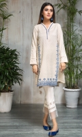 STITCHD JACQUARD SHIRT V NECK WITH SEERHI LACE EMBROIDERED FRONT PLAIN SLEEVES WITH ANCHOR STITCHES PLAIN BACK