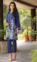 2 PC STITCHED DRESS  ROUND NECK WITH SLIT  EMBROIDERED NECK LINE  EMBROIDERED FRONT  EMBROIDERED SLEEVES WITH PLEATS  PLAIN BACK.LINEN TROUSER