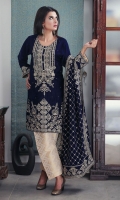 Embroidered Velvet Stitched 3 Piece Suit