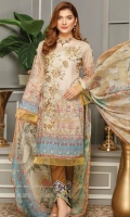Embroidered Lawn Shirt Printed Chiffon Dupatta Dyed Trouser