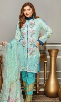 Embroidered Lawn Shirt Printed Chiffon Dupatta Dyed Trouser