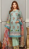 Embroidered Lawn Shirt Printed Chiffon Dupatta Dyed Trouser