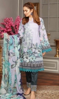 Embroidered Lawn Shirt Printed Chiffon Dupatta Dyed Trouser
