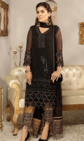 Elegant High Grade Chiffon Shirt With Gracefull Fully Embroidered Front and Back Shirt Heavy Embroidered Chiffon Dupatta Jamawar Trouser