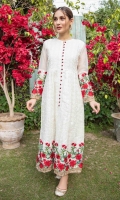 Fully Embroidered Gown Inner Attached Trouser Cotton Pure Organza Dupatta