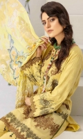 2.5 meters Embroidered Jacquard lawn shirt 0.5 meter Jacquard lawn embroidered sleeves 2.5 meters plain trouser 2.5 meters chiffon Dupatta