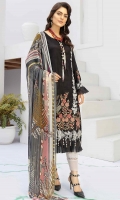 2.5 meters Embroidered Jacquard lawn shirt 0.5 meter Jacquard lawn embroidered sleeves 2.5 meters plain trouser 2.5 meters chiffon Dupatta