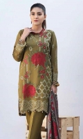 embroidered lawn unstitched three piece suit