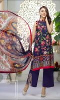 Three pcs embroidered linen suit with chiffon dupatta Three pcs embroidered linen suit with chiffon dupatta