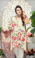 Three pcs embroidered linen suit with chiffon dupatta Three pcs embroidered linen suit with chiffon dupatta
