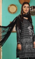 Embroidered Jacquard Shirt Embroidered Chiffon Dupatta Dyed Trouser