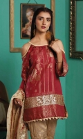 Embroidered Jacquard Shirt Embroidered Chiffon Dupatta Dyed Trouser