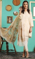Embroidered Jacquard Shirt Embroidered Chiffon Dupatta Dyed Trouser
