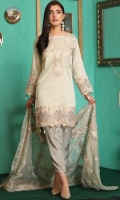 Embroidered Jacquard Shirt Embroidered Chiffon Dupatta Dyed Trouser