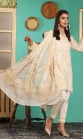 Embroidered Jacquard Shirt Embroidered Chiffon Dupatta Dyed Trouser