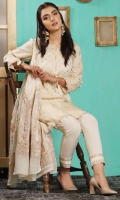Embroidered Jacquard Shirt Embroidered Chiffon Dupatta Dyed Trouser