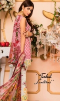 Printed Front Printed Back Printed Sleeves Digital Chiffon Dupatta Printed Trouser Two Embroidered Motif for Front Embroidered Border for Trouser Embroidered Neckline