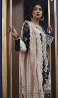 Shirt Digital Printed Embroidered (Front) Embroidered Cut work Motifs (Front) Embroidered Tassels x4 Embroidered Lace (Front) x2 Embroidered Border (Front) Digital printed Embellished Patches (Front) Digital Printed (Back and sleeves) Embroidered Cut work Border (Sleeves) Dupatta Zari Jacquard Embroidered Border (Pallus) Block Printed Patch (Pallus) Embroidered lace (Dupatta) Trouser Plain Trouser Embroidered Patch (Trouser)