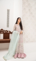 Embroidered Front Panels (Two) Embroidered Front Borders Embroidered Back Embroidered Hem For Front and back Embroidered lace for Front and Trouser Packet of Pearls and diamantes For Front Embroidered Sleeves Embroidered Sleeves Border Sheesha Embroidered Organza Dupatta Raw Silk Dyed Sharara Dyed Slip
