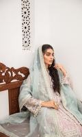 Embroidered Front Panels (Two) Embroidered Front Borders Embroidered Back Embroidered Hem For Front and back Embroidered lace for Front and Trouser Packet of Pearls and diamantes For Front Embroidered Sleeves Embroidered Sleeves Border Sheesha Embroidered Organza Dupatta Raw Silk Dyed Sharara Dyed Slip