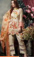 Embroidered Front Printed Back Printed Sleeves Printed Trouser Chiffon Dupatta Embroidered Patch