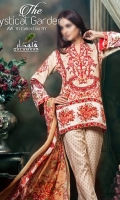 Embroidered front Printed back Printed sleeves Silk dupatta Printed trouser