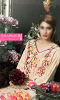 Embroidered Front Printed Back Printed Sleeves Dyed Trouser Chiffon Dupatta Embroidered Patch Embroidered Border