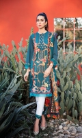 Embroidered Front Digital Printed Back Digital Printed Sleeves Digital Printed Egyptian Lawn Dupatta Dyed Trouser Embroidered Front Lace