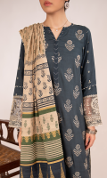 Schiffli Embroidered Front Block Printed Back Block Printed Sleeves Embroidered Border For Front And Sleeves Block Printed Dupatta Plain Trouser