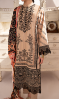 Embroidered Front Embroidered Front Border Embroidered Sleeves Border Block Printed Back Block Printed Sleeves Block Printed Front Side Panels Digital Printed Shawl Plain Trouser