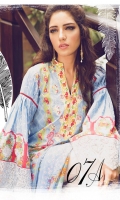 Embroidered Front Printed Back Printed Sleeves Chiffon Dupatta Printed Trouser Embroidered lace for trouser